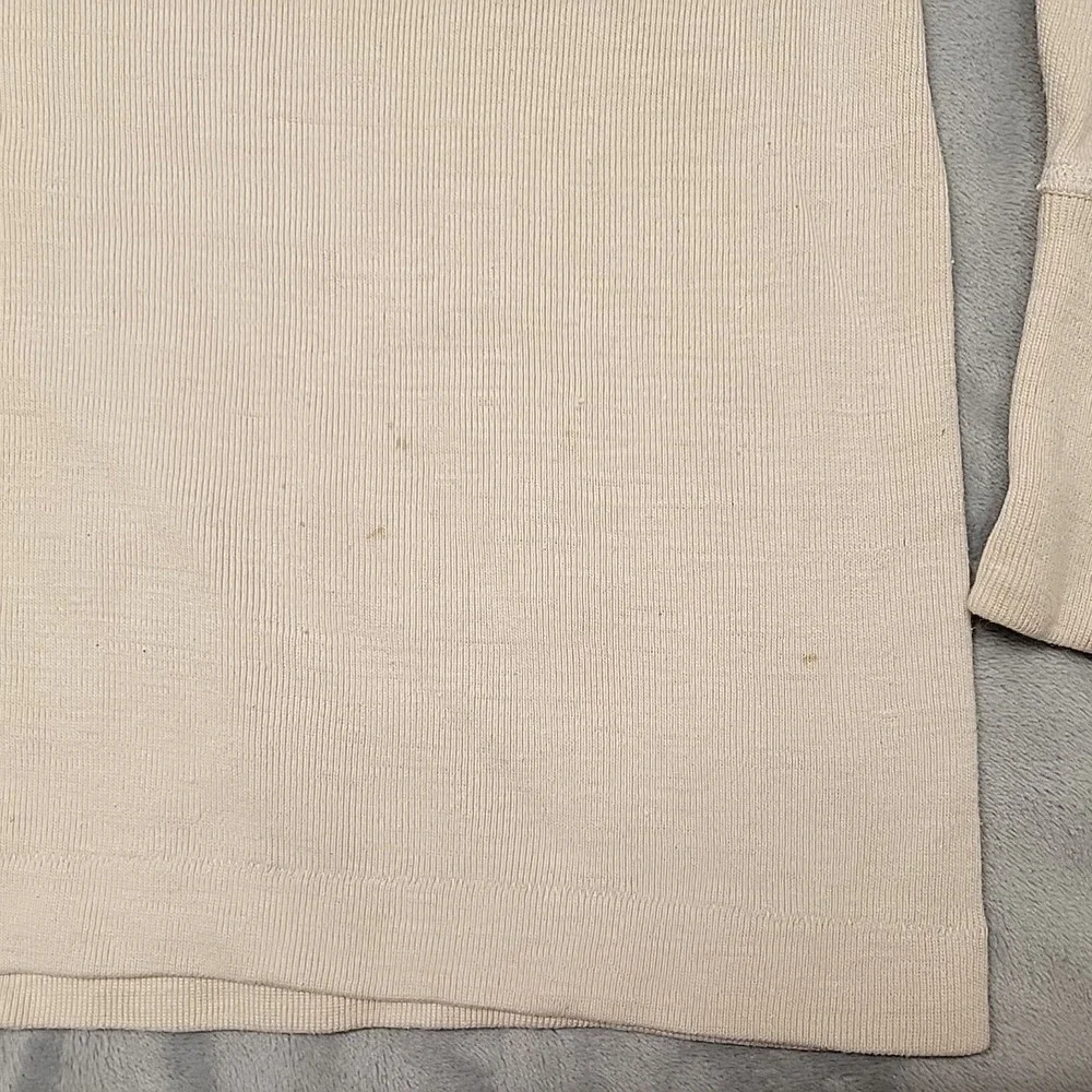 VTG Undershirt Winterweight Mens Medium Beige Henley Long Sleeve Made In USA
